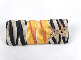 Bandspange Eisernes Kreuz 2.Klasse 1914 / Badische Verdienstmedaille / Ehrenkreuz für Frontkämpfer,  46mm