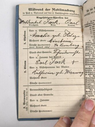 1. Weltkrieg Württemberg, Konvolut Ausweise und Verleihungsurkunden eines Angehörigen im Infanterie Regiment 124.