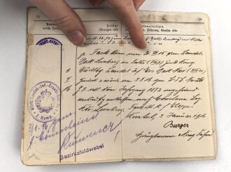 1. Weltkrieg Württemberg, Konvolut Ausweise und Verleihungsurkunden eines Angehörigen im Infanterie Regiment 124.