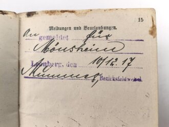 1. Weltkrieg Württemberg, Konvolut Ausweise und Verleihungsurkunden eines Angehörigen im Infanterie Regiment 124.