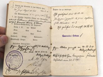 1. Weltkrieg Württemberg, Konvolut Ausweise und Verleihungsurkunden eines Angehörigen im Infanterie Regiment 124.