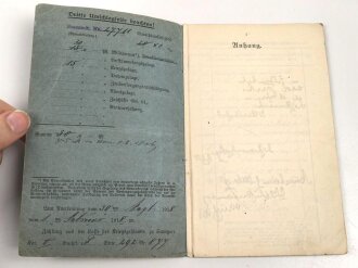 1. Weltkrieg Württemberg, Konvolut Ausweise und Verleihungsurkunden eines Angehörigen im Infanterie Regiment 124.