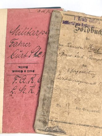 Preußen, Militärpaß und Soldbuch eines...