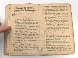 Preußen, Militärpaß und Soldbuch eines Angehörigen im Infanterie Regiment 64. Während des Krieges Feld Artillerie Regiment 54