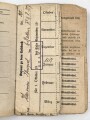 Preußen, Militärpaß und Soldbuch eines Angehörigen im Infanterie Regiment 64. Während des Krieges Feld Artillerie Regiment 54