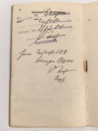 Preussen, Militärpaß , Zweitschrift, Landsturmschein und Fühungszeugnis eines Angehörigen im Pionier Btl. Nr. 7. Im 1. Weltkrieg Einsatz in Dünaburg