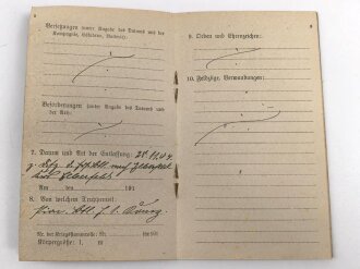 Preussen, Militärpaß , Zweitschrift, Landsturmschein und Fühungszeugnis eines Angehörigen im Pionier Btl. Nr. 7. Im 1. Weltkrieg Einsatz in Dünaburg