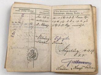 1. Weltkrieg, Militärpaß eines Angehörigen im Infanterie Regiment 12, Frankreichfeldzug