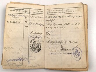 1. Weltkrieg, Militärpaß eines Angehörigen im Infanterie Regiment 12, Frankreichfeldzug