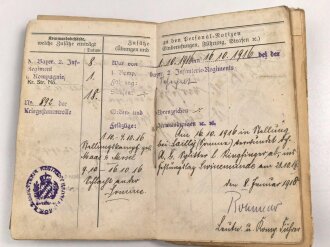 1. Weltkrieg, Militärpaß eines Angehörigen im Infanterie Regiment 12, Frankreichfeldzug