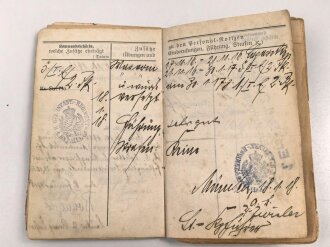 1. Weltkrieg, Militärpaß eines Angehörigen im Infanterie Regiment 12, Frankreichfeldzug