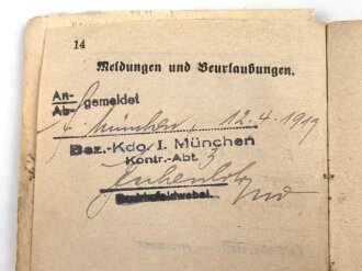 1. Weltkrieg, Militärpaß eines Angehörigen im Infanterie Regiment 12, Frankreichfeldzug