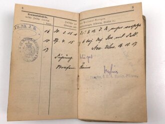 1. Weltkrieg, Militärpaß eines Angehörigen im Infanterie Regiment 12, Frankreichfeldzug