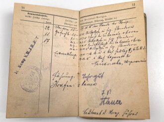 1. Weltkrieg, Militärpaß eines Angehörigen im Infanterie Regiment 12, Frankreichfeldzug