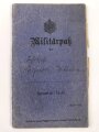 Baden, Militärpaß eines Angehörigen im Landwehr Infanterie Regiment 109, Diensteintritt am 1.7.1918