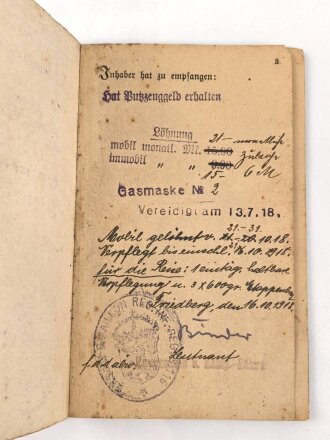 Hessen, Soldbuch eines Angehörigen im Res. Inf. Rgt. 116