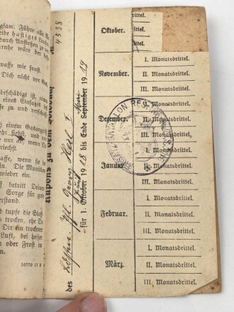 Hessen, Soldbuch eines Angehörigen im Res. Inf. Rgt. 116