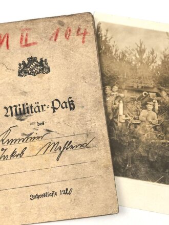 Bayern, Militärpaß eines Angehörigen im 2. bayr. Fußartillerie Regiment.