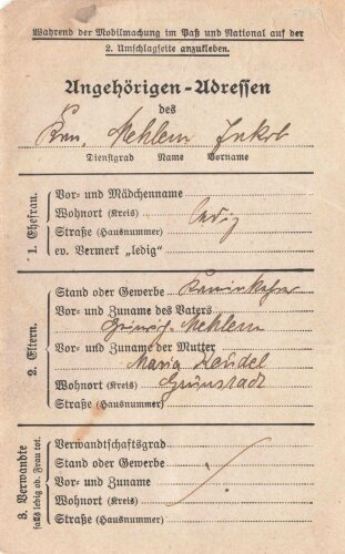 Bayern, Militärpaß eines Angehörigen im 2. bayr. Fußartillerie Regiment.