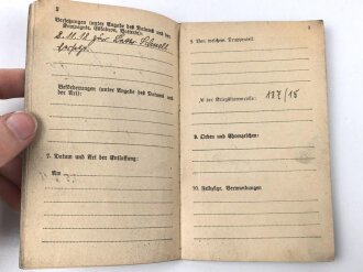 Bayern, Militärpaß eines Angehörigen im 2. bayr. Fußartillerie Regiment.