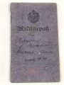 Württemberg, Militärpaß eines Angehörigen im Grenadier Regiment König Karl No. 123. UK Stellung von 1916 bis 1917. Silberne Minitär Verdienst Medaille
