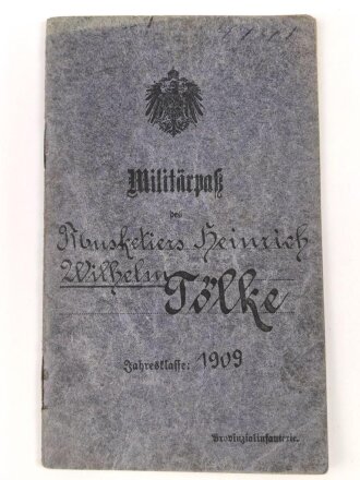 Preussen, Militärpaß eines Angehörigen im Infanterie Regiment 15, Frankreichfeldzug, Eisernes Kreuz 2. Klasse , Schaumburg Lippe Kriegs Verdienstkreuz.
