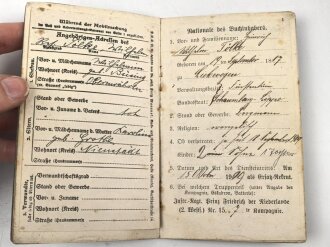 Preussen, Militärpaß eines Angehörigen im...