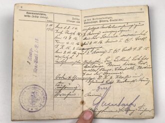 Preussen, Militärpaß eines Angehörigen im Infanterie Regiment 15, Frankreichfeldzug, Eisernes Kreuz 2. Klasse , Schaumburg Lippe Kriegs Verdienstkreuz.