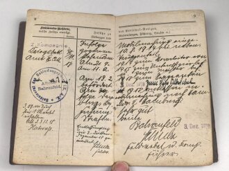 Preussen, Militärpaß . Viele Einträge, 1914 Mobilmachung beim Bekleidungsamt Altona Bahrenfeld