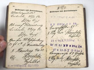 Preussen, Militärpaß . Viele Einträge, 1914 Mobilmachung beim Bekleidungsamt Altona Bahrenfeld