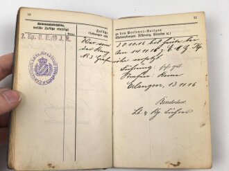 Bayern, Militärpaß eines Angehörigen im 19. Infanterie Regiment. Frankreichfeldzug, Eisernes Kreuz 2. Klasse