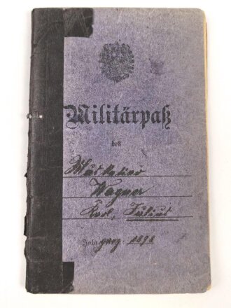 Württemberg, Militärpaß eines Angehörigen im Infanterie Regiment 126.