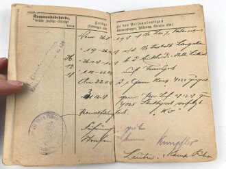 Württemberg, Militärpaß eines Angehörigen im Infanterie Regiment 126.