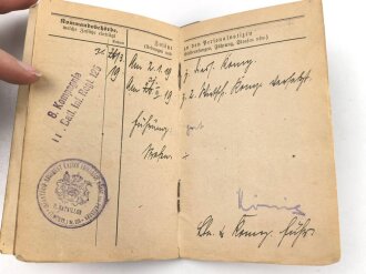 Württemberg, Militärpaß eines Angehörigen im Infanterie Regiment 126.