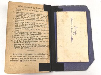 Württemberg, Militärpaß eines Angehörigen im Infanterie Regiment 126.