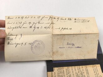 Württemberg, Militärpaß eines Angehörigen im Infanterie Regiment 126.