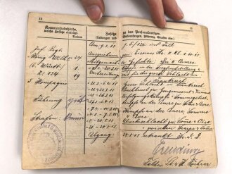 Württemberg, Militärpaß eines Angehörigen im Infanterie Regiment 126.