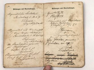 Hessen, Militärpaß eines Feldzugteilnehmers 1870/71.