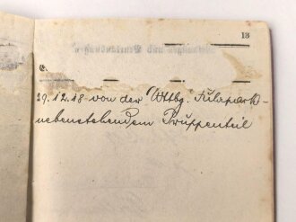 Württemberg, Militärpaß Zweitschrift eines Angehörigen im 4. württembergischen Feldartillerie Regiment No. 65. Teilnahme am Frankreichfeldzug