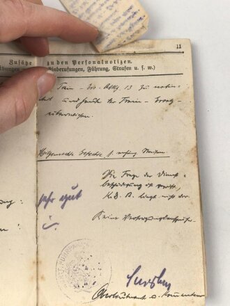 Württemberg, Militärpaß Zweitschrift eines Angehörigen im 4. württembergischen Feldartillerie Regiment No. 65. Teilnahme am Frankreichfeldzug