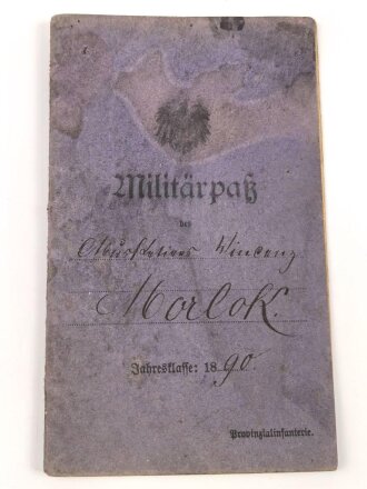 Baden, Militärpaß eines Angehörigen im Infanterie Regiment 142 Mühlhausen / Elsaß. 1896 entlassen