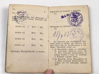 Baden, Militärpaß eines Angehörigen im Infanterie Regiment 142 Mühlhausen / Elsaß. 1896 entlassen