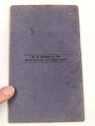 Baden, Militärpaß eines Angehörigen im Infanterie Regiment 142 Mühlhausen / Elsaß. 1896 entlassen
