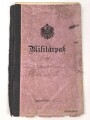 Hessen, Militärpaß eines Angehörigen im Feldartillerie Regiment 61, übergetreten zur Landwehr 2. Aufgebots am 4.4.14
