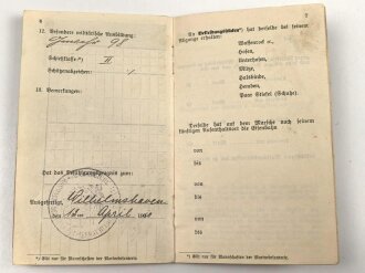 Kaiserliche Marine, Militärpaß eines badischen Freiwilligen aus Schwetzingen