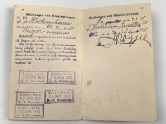 Kaiserliche Marine, Militärpaß eines badischen Freiwilligen aus Schwetzingen