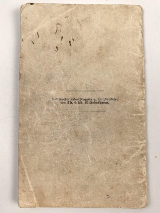 Kaiserliche Marine, Militärpaß eines badischen Freiwilligen aus Schwetzingen