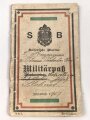 Kaiserliche Marine, Militärpaß eines badischen Freiwilligen aus Schwetzingen