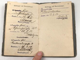 Baden, Militärpaß eines Angehörigen im Infanterie Regiment Nr. 114. Ab 1914 Brückenschutz Markolsheim,