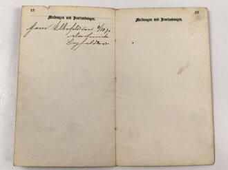 Feldzug 1870/71, Militär Paß eines Angehörigen im Garde Feld Artillerie Regiment, ausgehoben im Kreise Elberfeld 1869. Kriegsdenkmünze 1870/71, hat an folgenden Schlachten teilgenommen St.Privat, Metz, Beaumont, Sedan. Übergetreten zur Landwehr 1876.